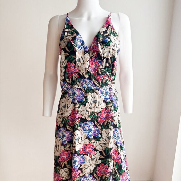 Wayf Floral Wrap Maxi Dress Sleeveless M - Picture 3 of 12